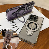 Protective phone cases with magnetic ring stands.