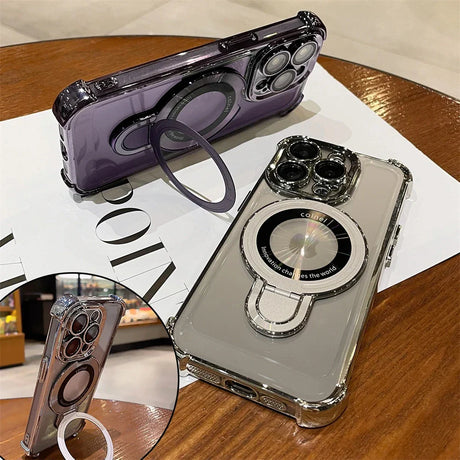 Protective phone cases with magnetic ring stands.