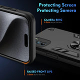 A protective smartphone case with raised edges for screen and camera protection.