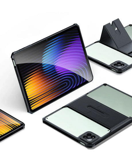 Protective tablet cases with stands.
