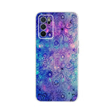 a purple and blue floral pattern phone case