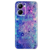 the purple and blue floral pattern on this phone case