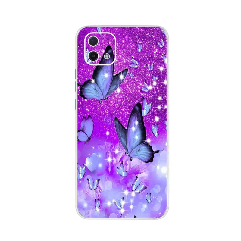 purple butterflies phone case