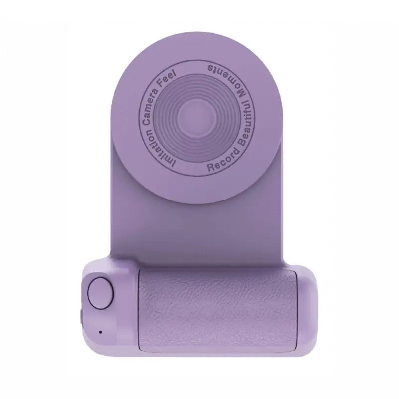 the purple camera is shown with the lens