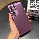 the case is made from a purple plastic material
