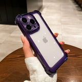 the purple case is held up on a table