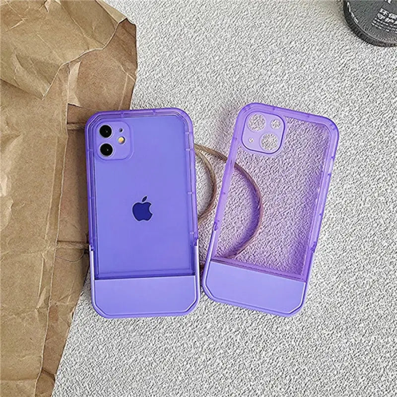 a purple case with a phone in it
