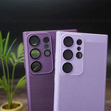 the purple case is made from a plastic material