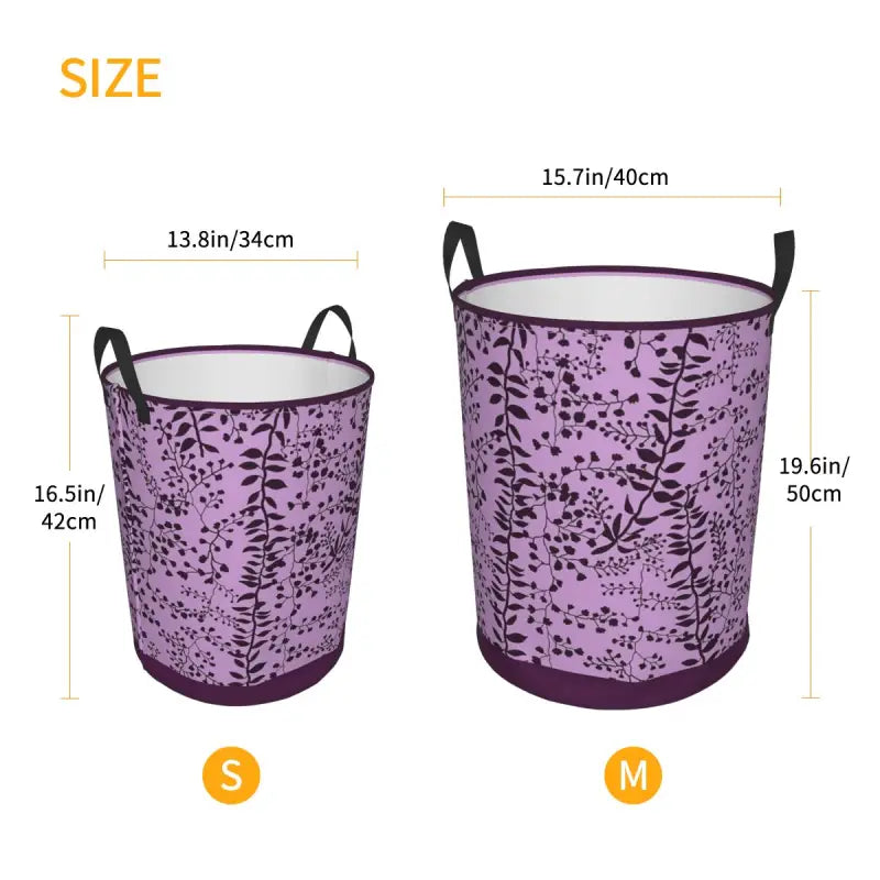 the purple flower pattern is shown on the side of the purple bucket