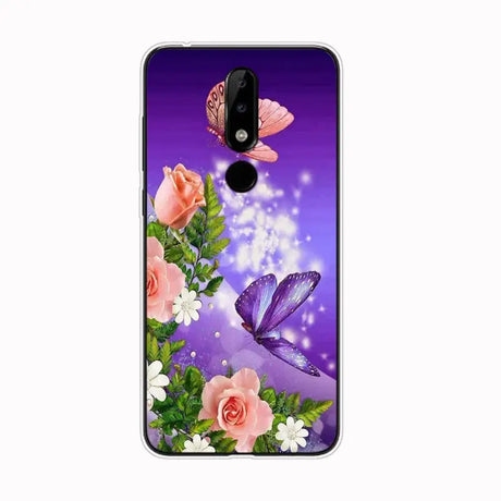 a purple flower and butterfly case for the motorola z3