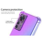 the back of a purple galaxy phone with the camera lens and lens