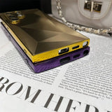 Luxury 3D Plating Diamond Pattern Matte Case for Samsung Galaxy S22 S23 S24 Ultra Plus Shockproof TPU Cover