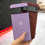 Purple Google Pixel smartphone with a distinctive camera bar design.