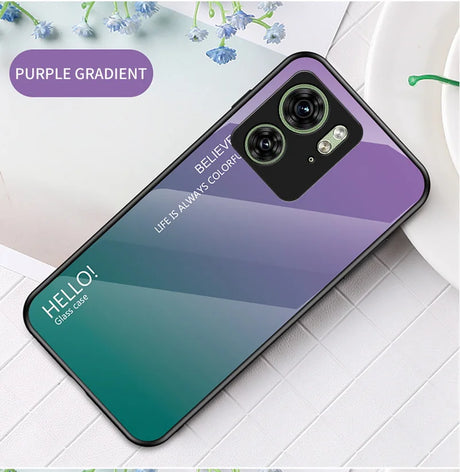 Purple and green gradient phone case.