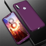 the back of a purple iphone case with a purple background