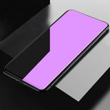 a purple iphone case on a black table