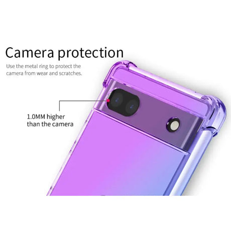 the back of a purple phone with the camera attached