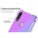 the back of a purple iphone case with the camera protection