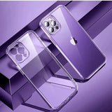 purple iphone case with a clear back and a clear back