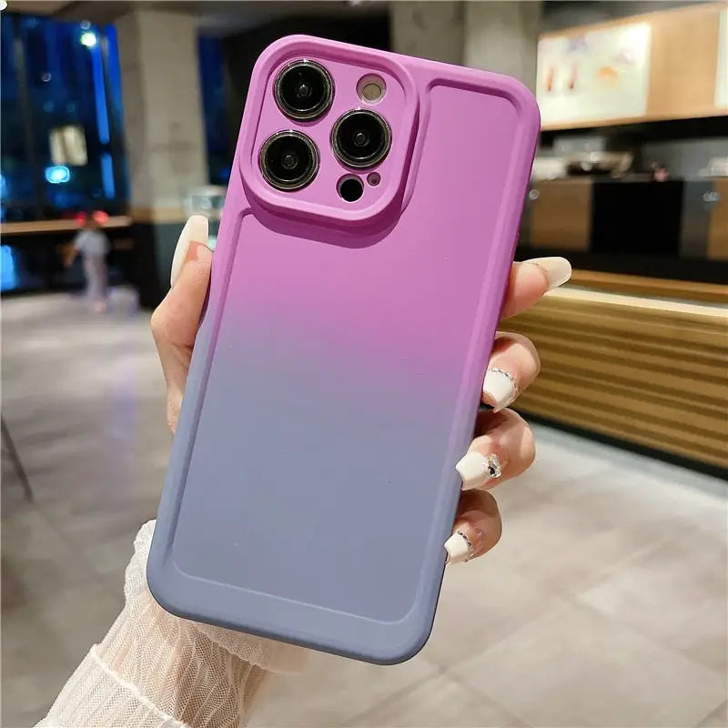 The back of a purple iphone case