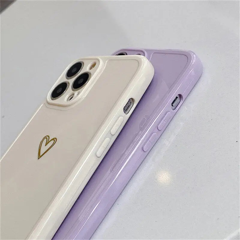 the back and front of a purple iphone case