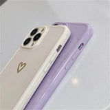 the back and front of a purple iphone case