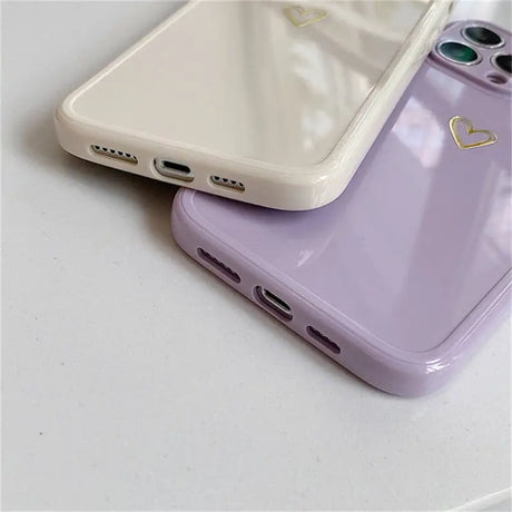 the back of a purple iphone case