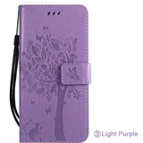purple tree leather wallet case for samsung s9