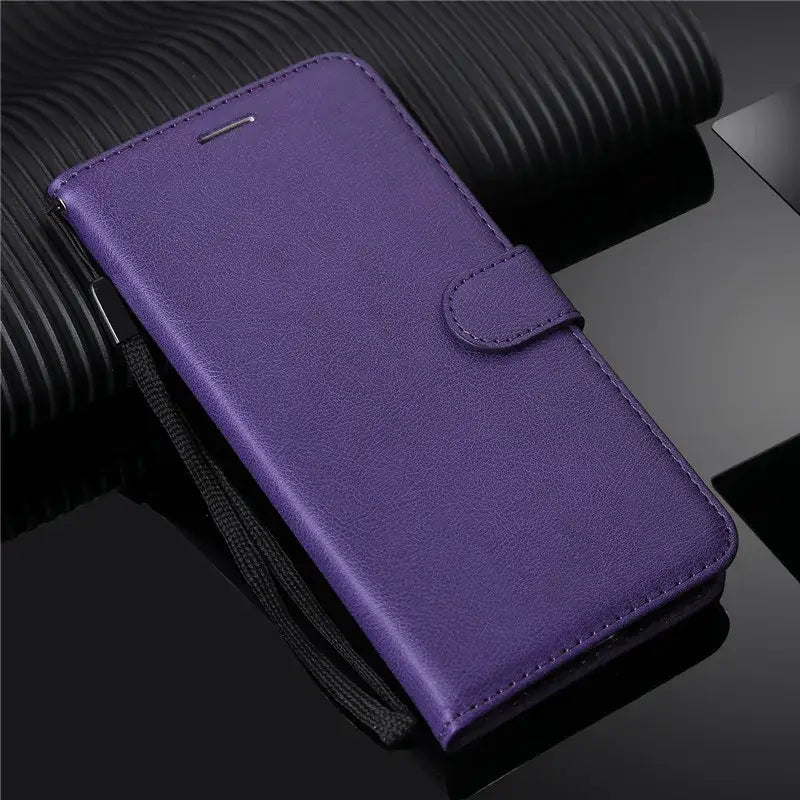 The purple leather wallet case for iphone