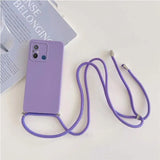 purple phone case with a lanyard attached to it