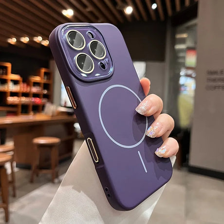 Purple phone case with MagSafe.