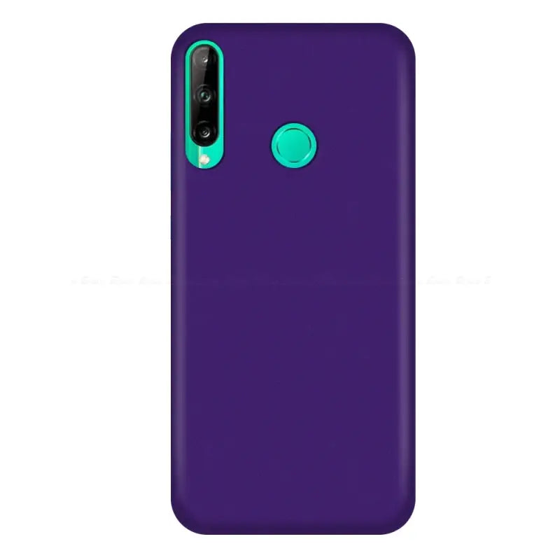 The back of the purple phone case