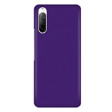 the back of a purple phone case