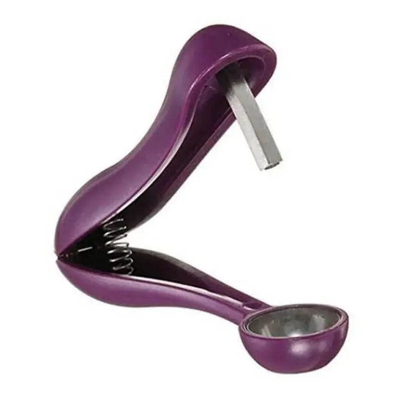 a purple plastic wine bottle holder with a metal lid