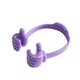 a purple ring with thumbs on it
