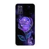 a purple rose on a starr background phone case