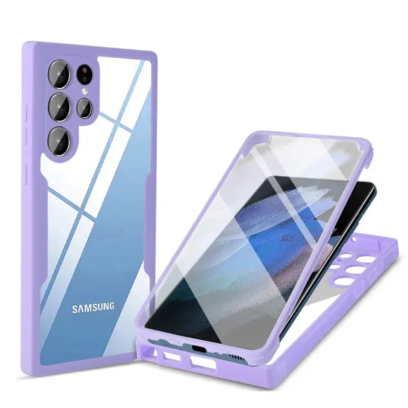 purple samsung note 20 case with clear screen protector