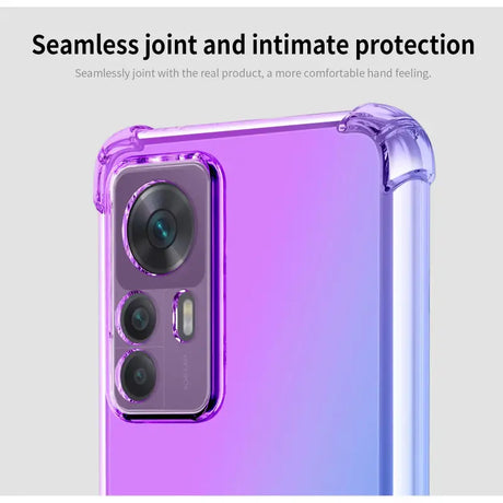 The back of a purple samsung phone with a camera lens