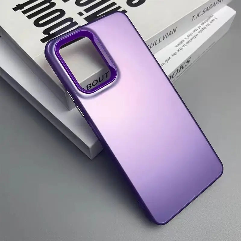 Purple smartphone case with a camera cutout.