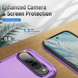 A purple smartphone case offering enhanced camera and screen protection.