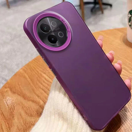 Purple smartphone case with a prominent circular camera cutout.