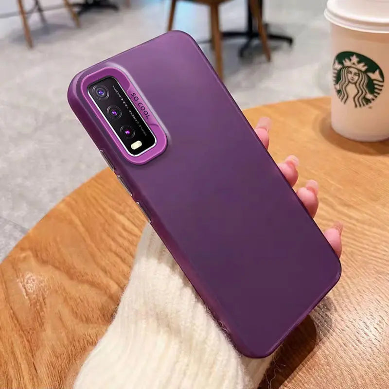 Purple smartphone case with a visible camera cutout.