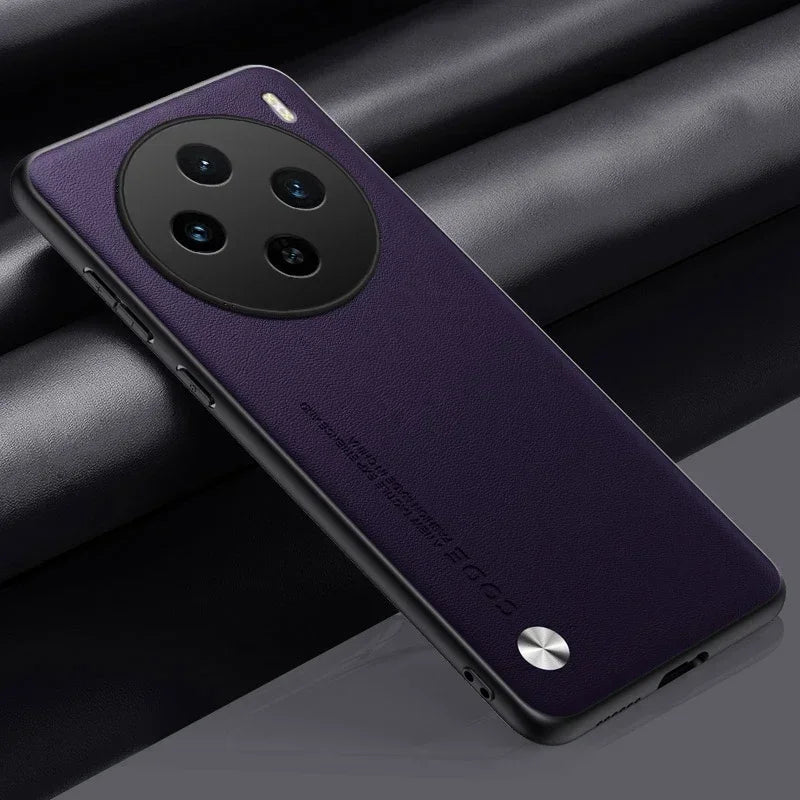 Purple smartphone with a circular quad-camera setup on the back.