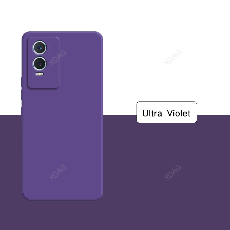 Purple smartphone with dual rear cameras.