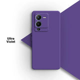 Purple smartphone with dual rear cameras and ’Ultra Violet’ text.