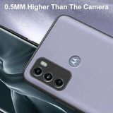Purple smartphone in a protective case with a raised camera bump.