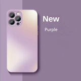 Purple smartphone with a triple-lens camera system.