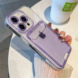 Purple-trimmed clear phone case.