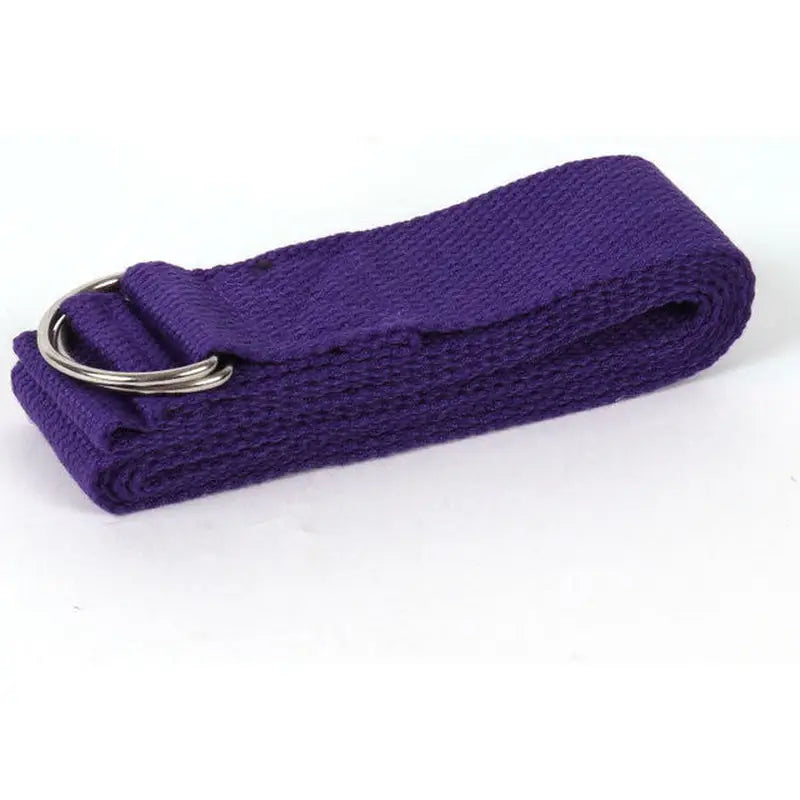 a purple knitted keychai with a metal ring