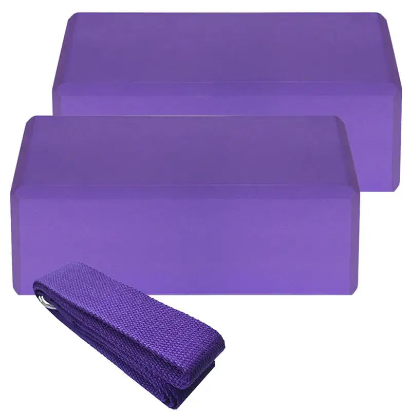 purple yoga mat with purple yoga towel